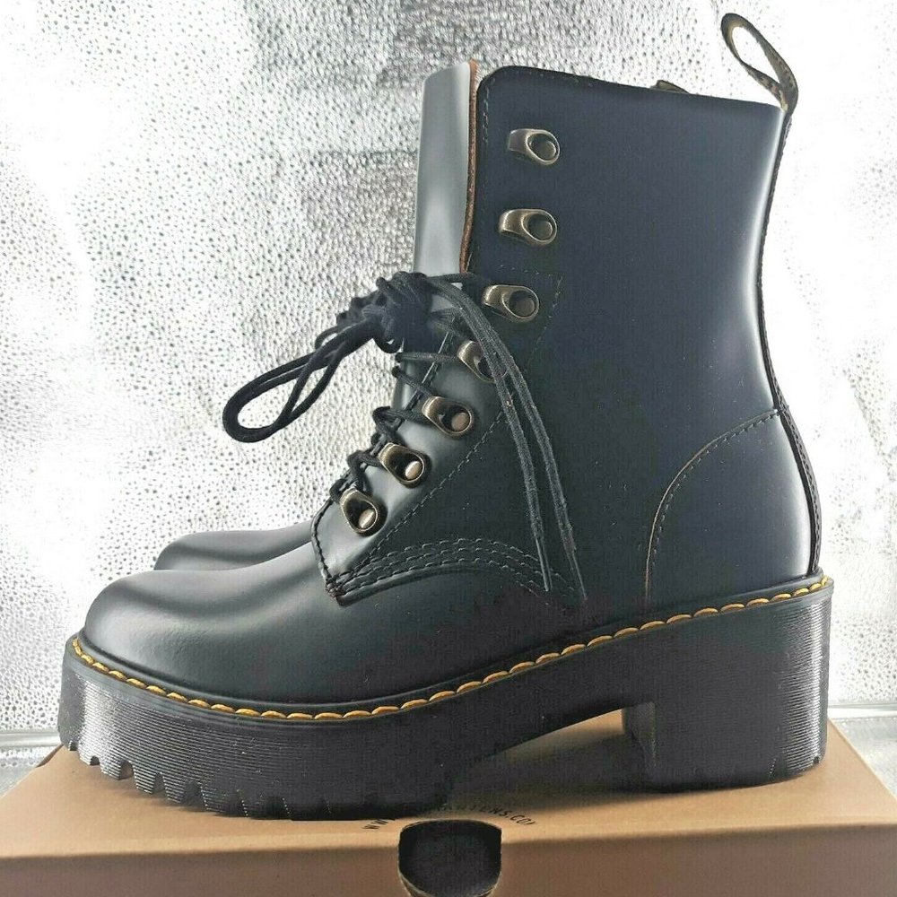 Dr. Martens Women's Leona Vintage Smooth Leather Heeled Boot - Picture 12 of 15